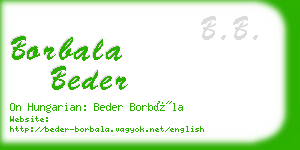 borbala beder business card